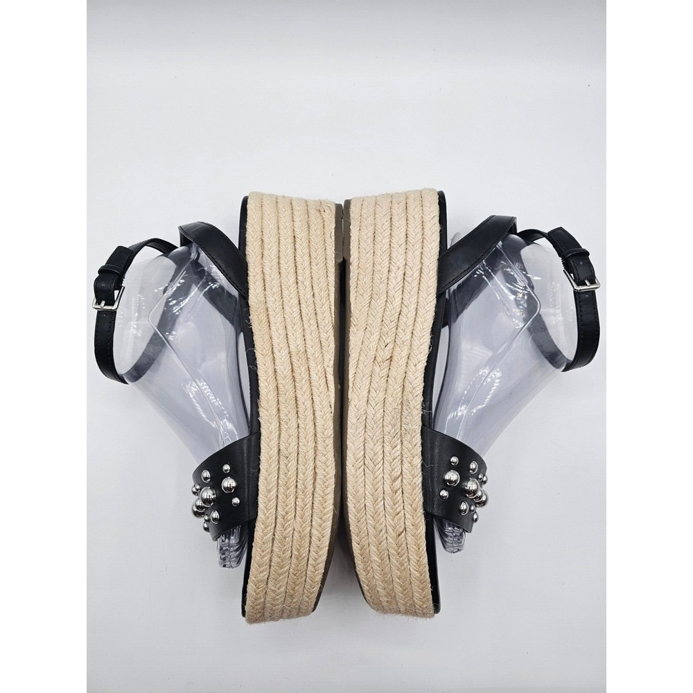Marc Fisher Womens Joyce Sandals Size 10M Black Vegan Leather Studded Platform - Picture 8 of 12